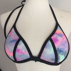 PINK marbled bikini top.